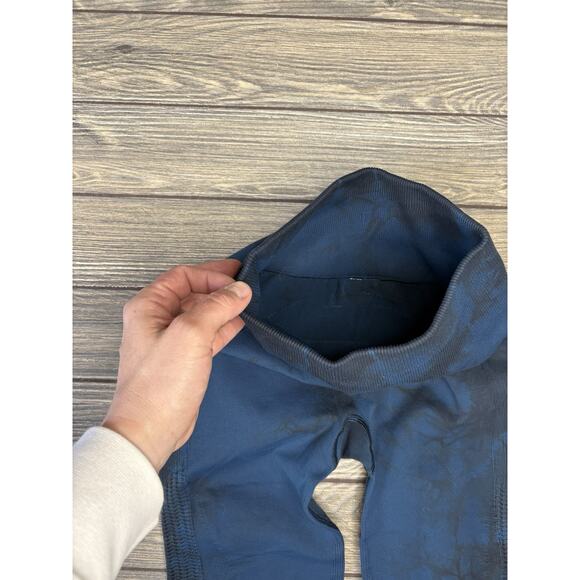 LULULEMON Flow & Go Crop Seamless Leggings Tie Dye Aqua Blue Size 0 - Picture 5 of 9